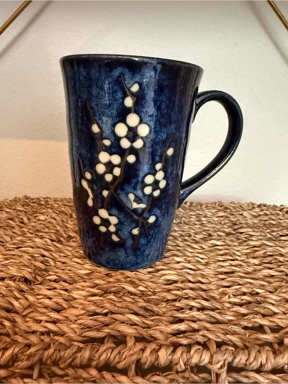 Discontinued World Market Cherry Blossom Blue Mug
